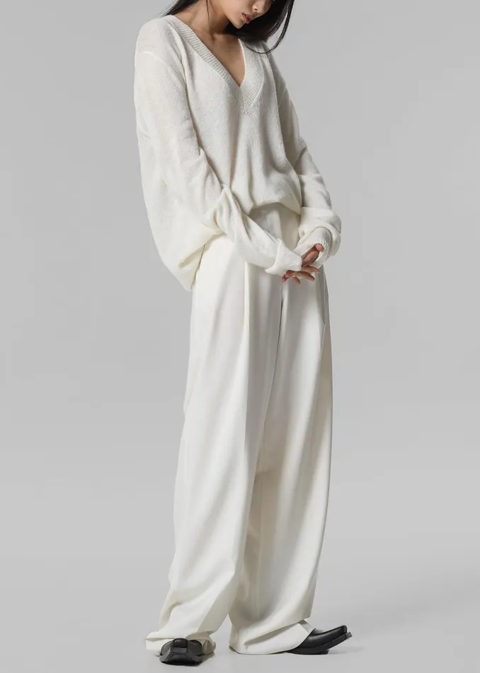 The Frankie Shop Knitwear Brayden V Neck Sweater 8211 Cream 8211 Women