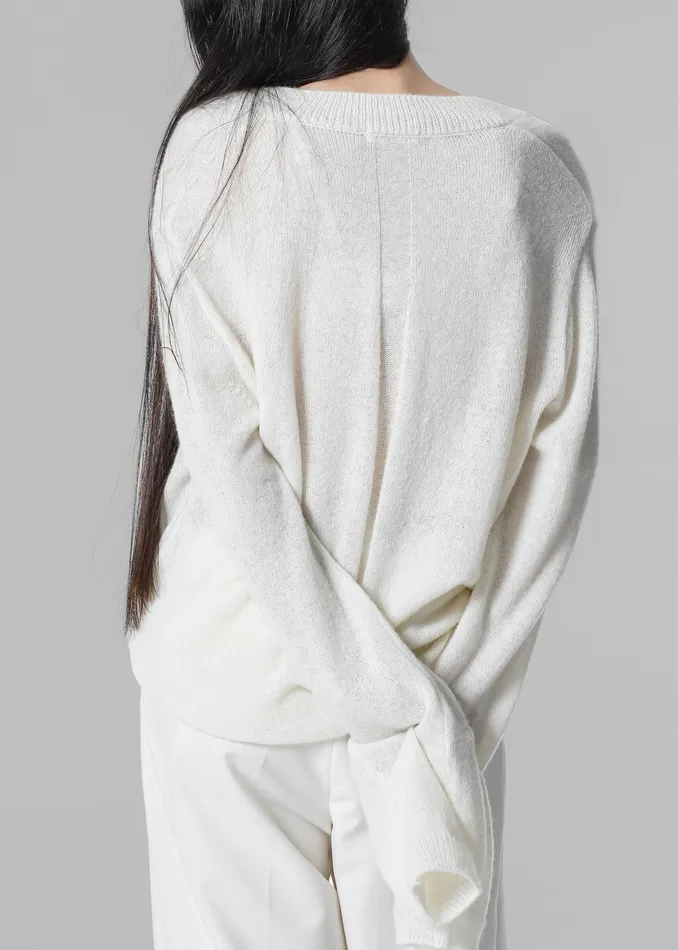 The Frankie Shop Knitwear Brayden V Neck Sweater 8211 Cream 8211 Women
