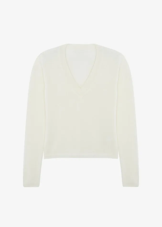 The Frankie Shop Knitwear Brayden V Neck Sweater 8211 Cream 8211 Women