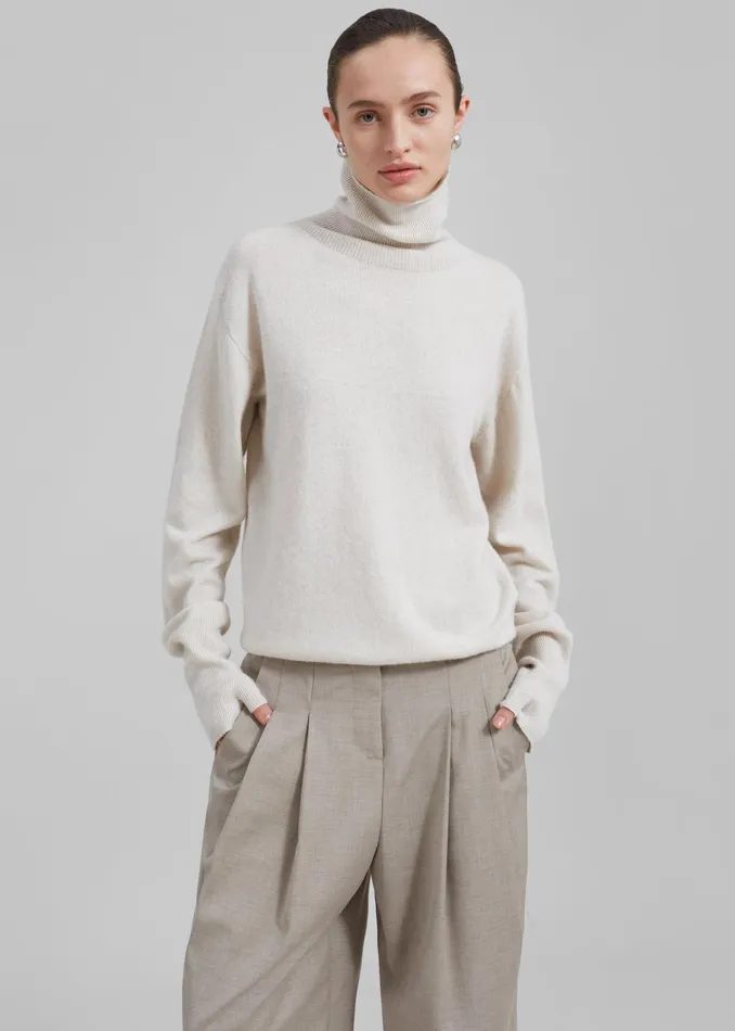 The Frankie Shop Knitwear Delia Wool Turtleneck 8211 Oat 8211 Women
