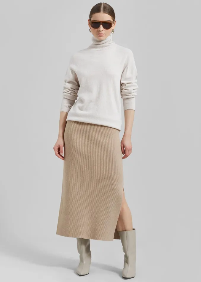 The Frankie Shop Knitwear Delia Wool Turtleneck 8211 Oat 8211 Women