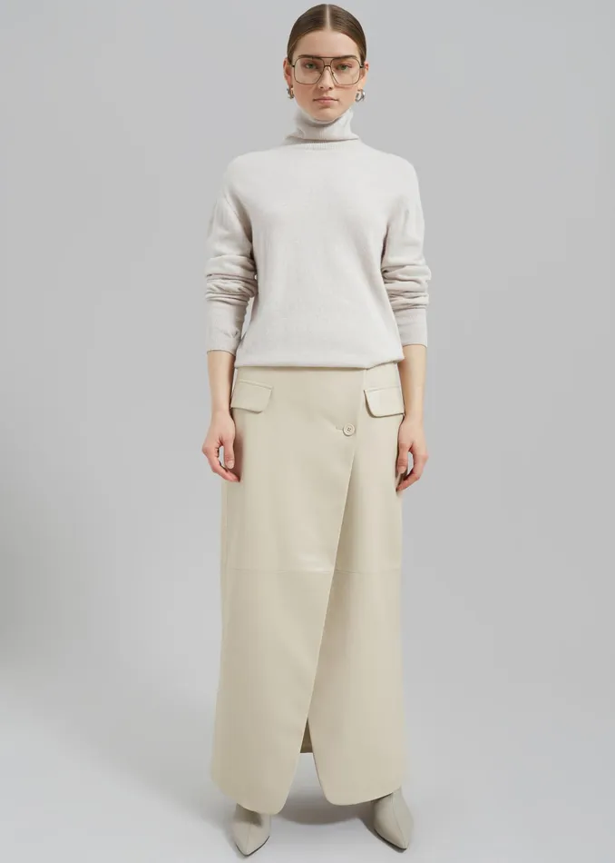 The Frankie Shop Knitwear Delia Wool Turtleneck 8211 Oat 8211 Women