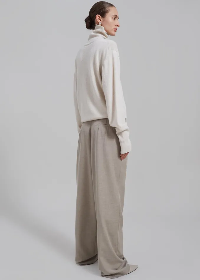 The Frankie Shop Knitwear Delia Wool Turtleneck 8211 Oat 8211 Women