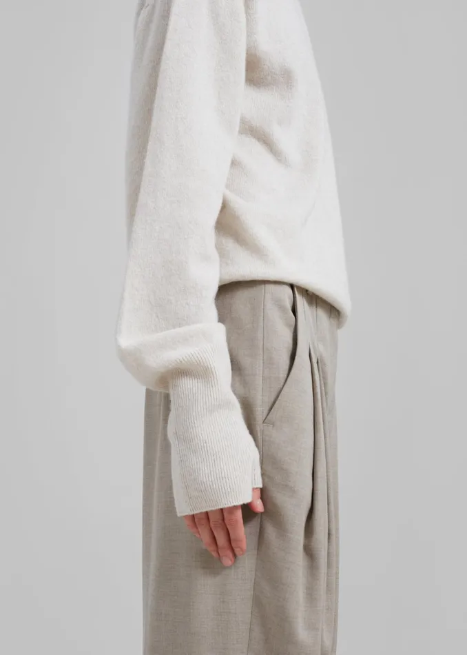 The Frankie Shop Knitwear Delia Wool Turtleneck 8211 Oat 8211 Women