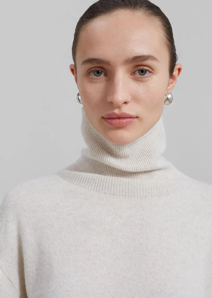 The Frankie Shop Knitwear Delia Wool Turtleneck 8211 Oat 8211 Women