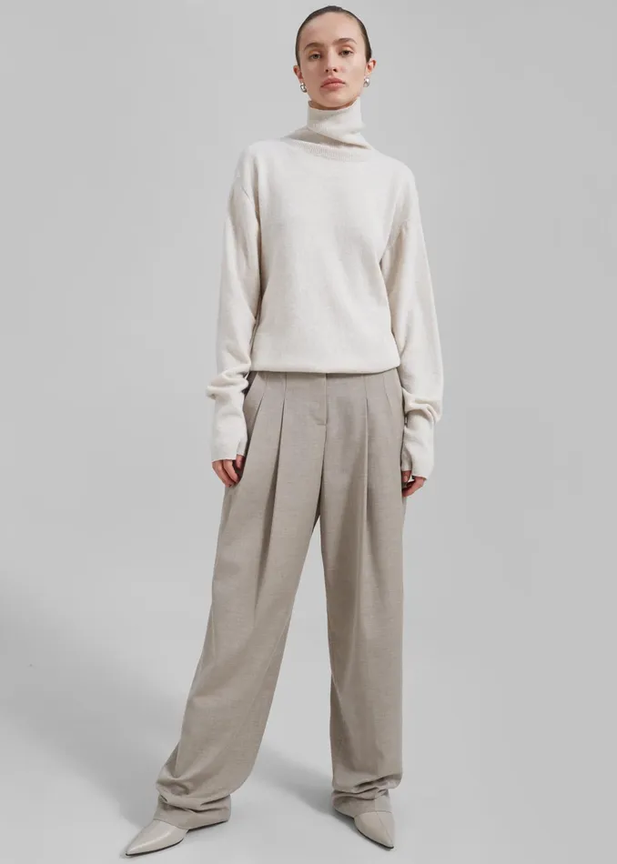 The Frankie Shop Knitwear Delia Wool Turtleneck 8211 Oat 8211 Women