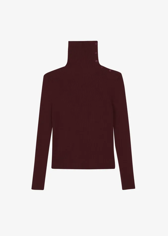 The Frankie Shop Knitwear Devar Turtleneck Sweater 8211 Burgundy 8211 Women