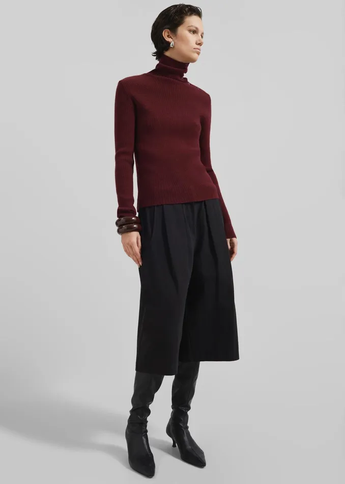 The Frankie Shop Knitwear Devar Turtleneck Sweater 8211 Burgundy 8211 Women
