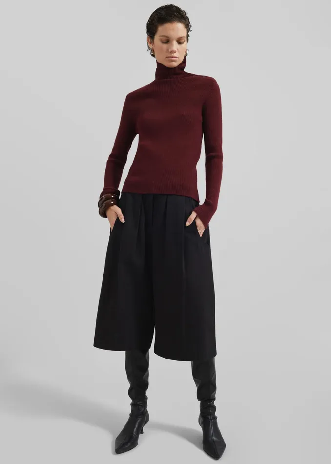 The Frankie Shop Knitwear Devar Turtleneck Sweater 8211 Burgundy 8211 Women