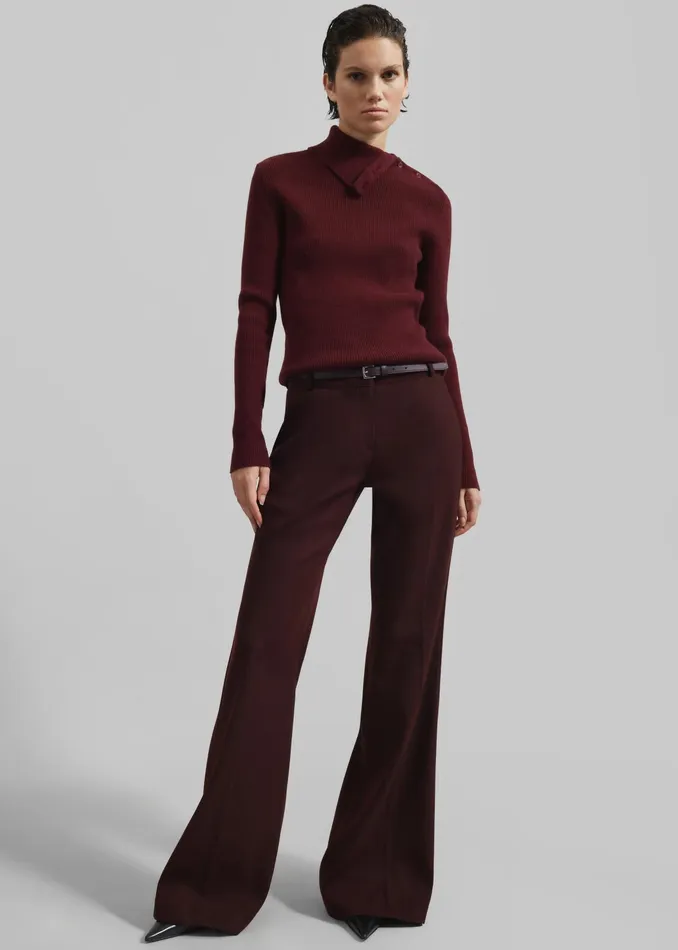 The Frankie Shop Knitwear Devar Turtleneck Sweater 8211 Burgundy 8211 Women