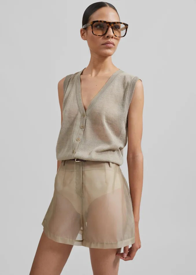 The Frankie Shop Knitwear Fern Vest 8211 Beige 8211 Women