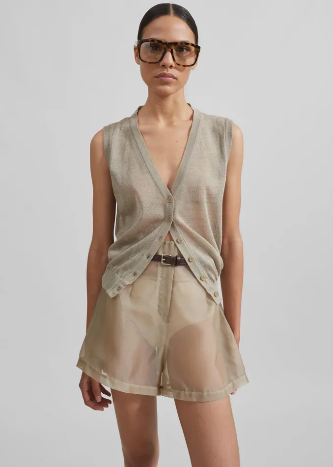 The Frankie Shop Knitwear Fern Vest 8211 Beige 8211 Women