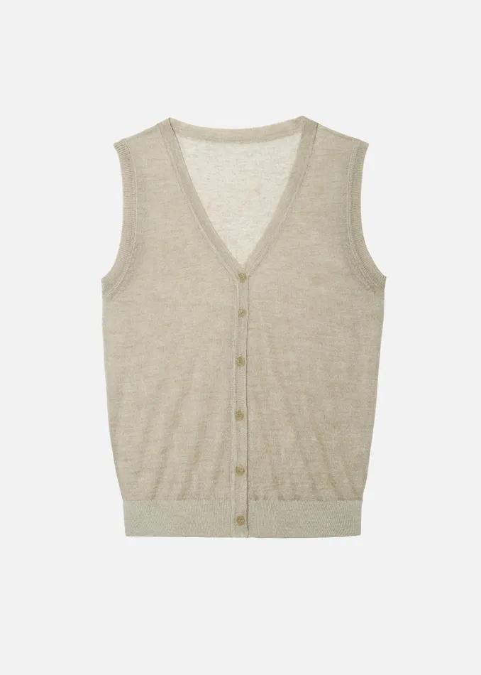 The Frankie Shop Knitwear Fern Vest 8211 Beige 8211 Women