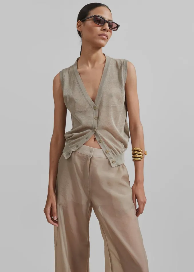 The Frankie Shop Knitwear Fern Vest 8211 Beige 8211 Women