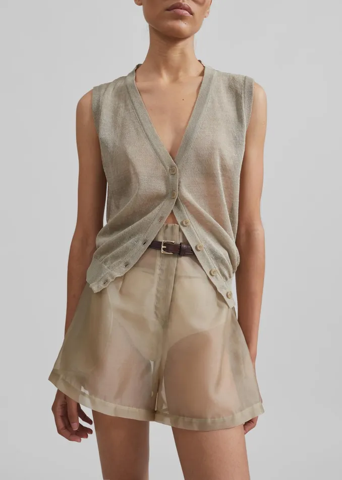 The Frankie Shop Knitwear Fern Vest 8211 Beige 8211 Women