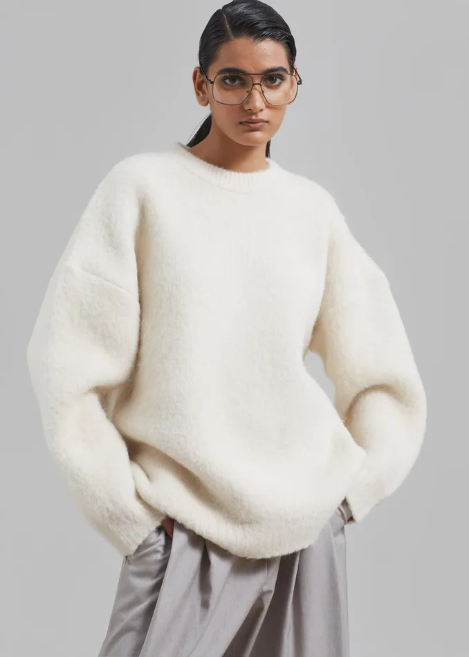 The Frankie Shop Knitwear Jasmine Sweater 8211 Cream 8211 Women