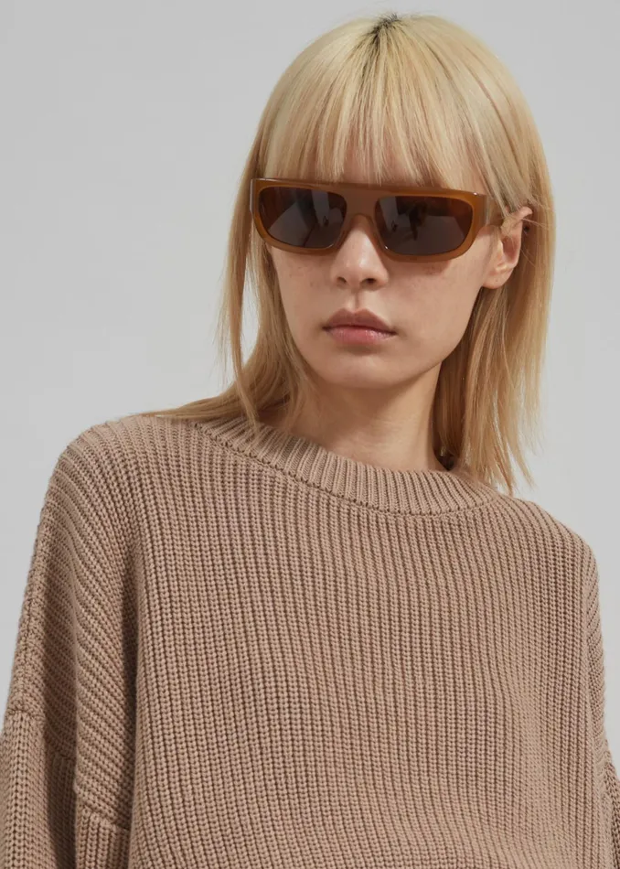The Frankie Shop Knitwear Teague Cropped Sweater 8211 Beige 8211 Women