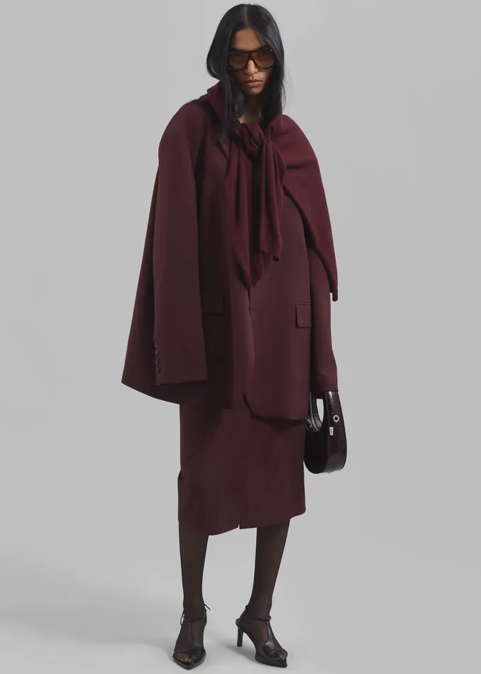 The Frankie Shop Outerwear Brooklyn Blazer 8211 Burgundy 8211 Women