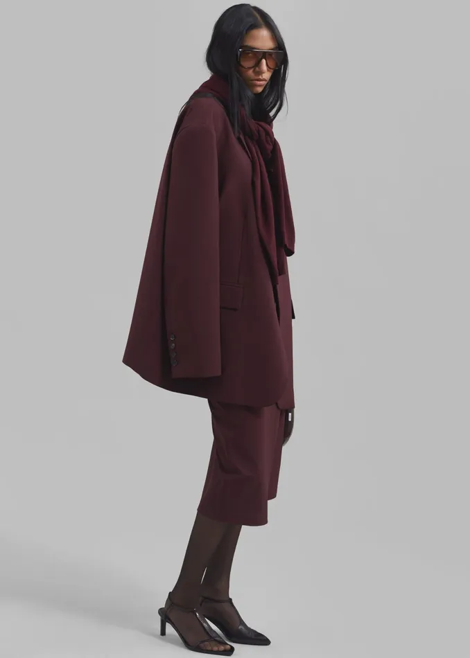 The Frankie Shop Outerwear Brooklyn Blazer 8211 Burgundy 8211 Women