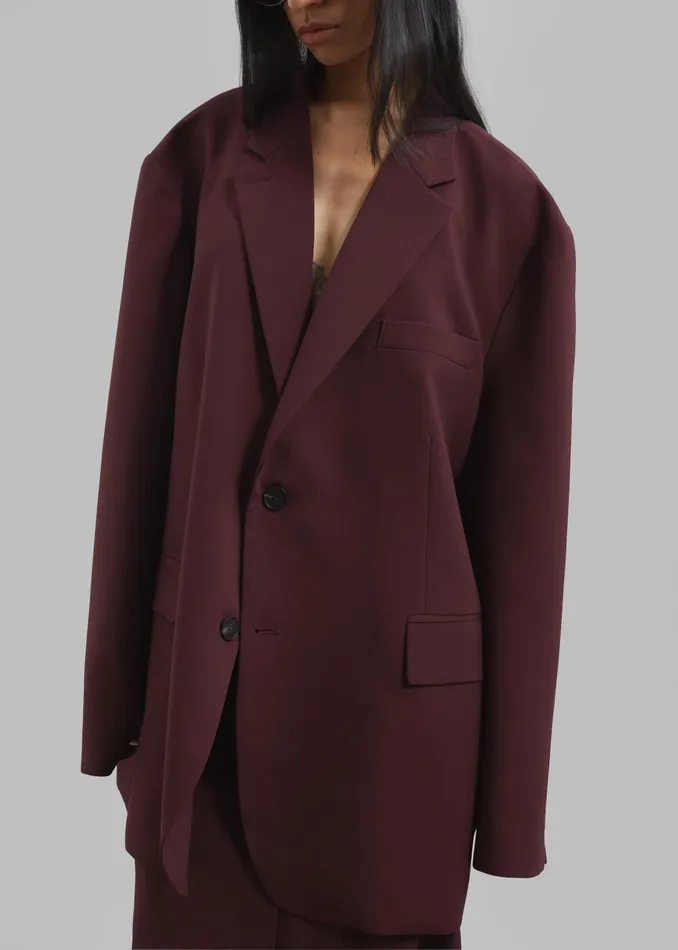 The Frankie Shop Outerwear Brooklyn Blazer 8211 Burgundy 8211 Women