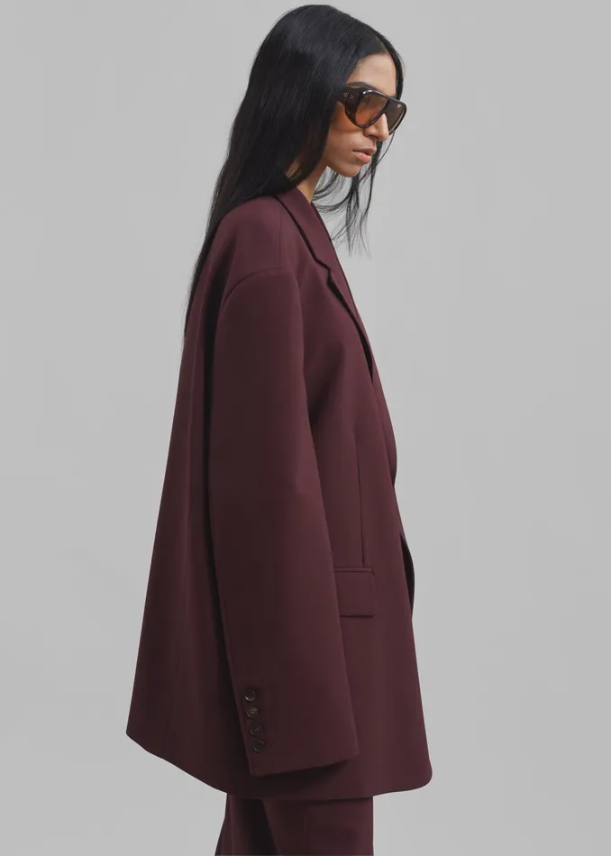The Frankie Shop Outerwear Brooklyn Blazer 8211 Burgundy 8211 Women