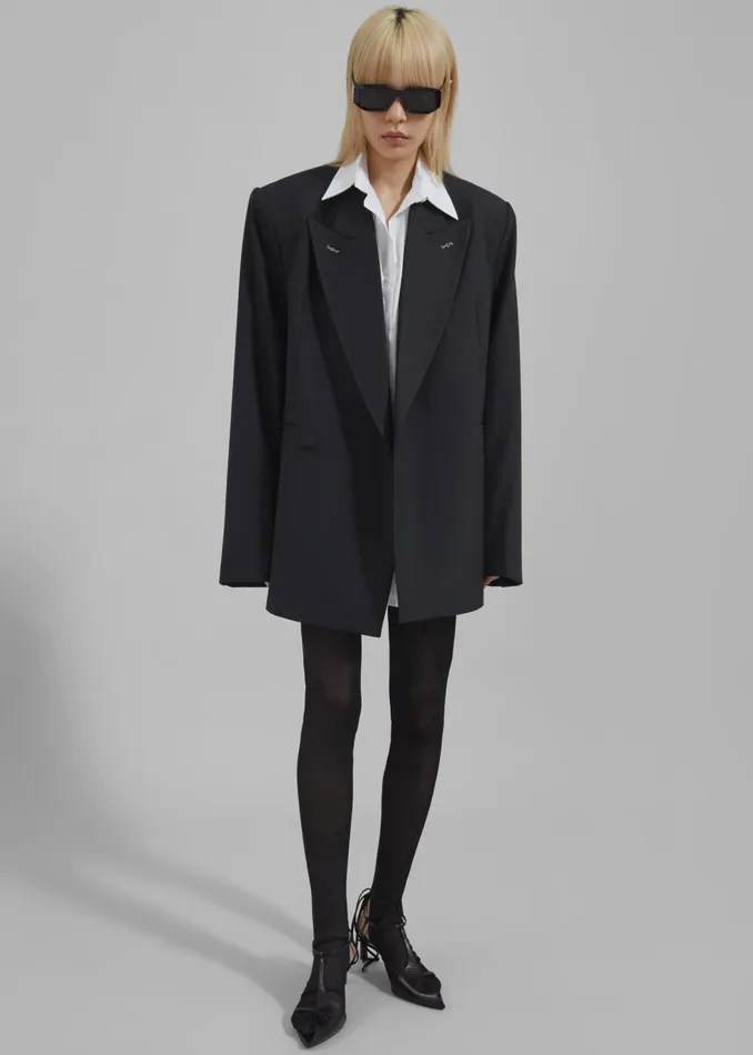 The Frankie Shop Outerwear Cheyenne Padded Blazer 8211 Black 8211 Women