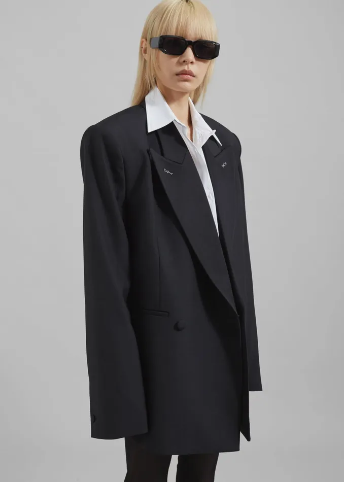 The Frankie Shop Outerwear Cheyenne Padded Blazer 8211 Black 8211 Women