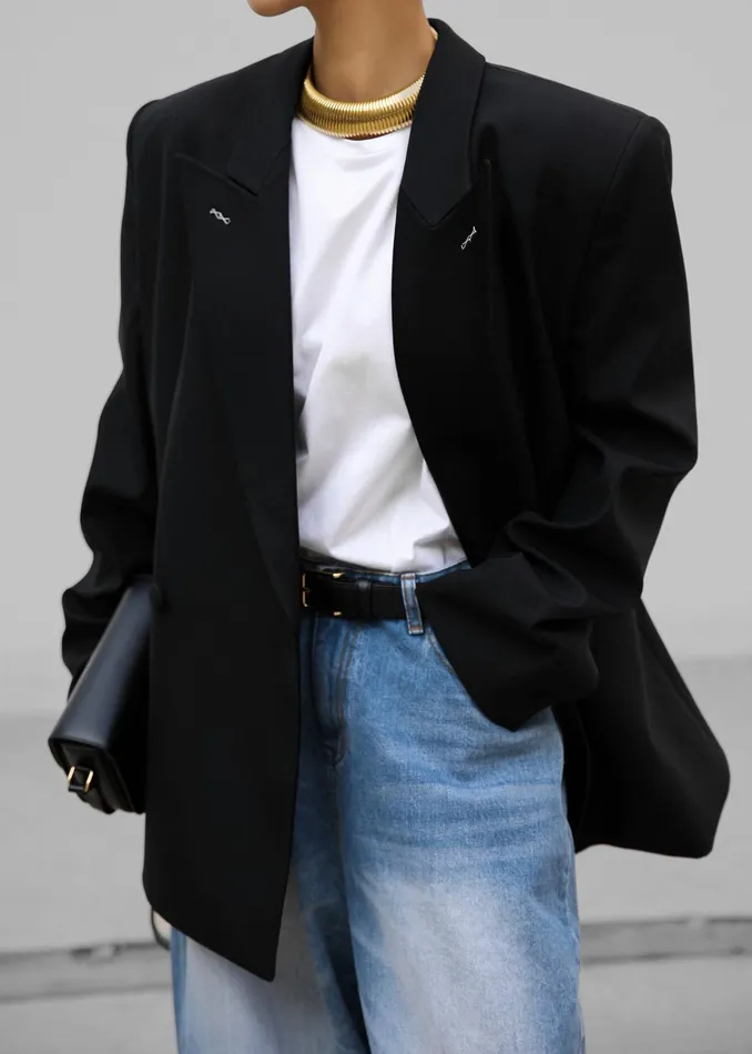 The Frankie Shop Outerwear Cheyenne Padded Blazer 8211 Black 8211 Women