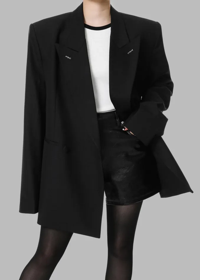 The Frankie Shop Outerwear Cheyenne Padded Blazer 8211 Black 8211 Women