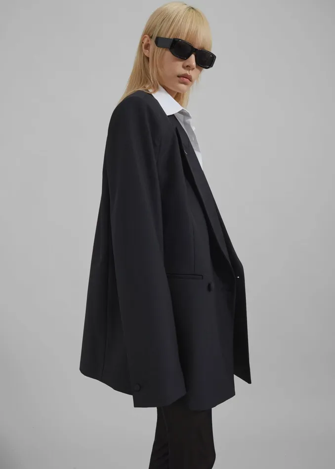 The Frankie Shop Outerwear Cheyenne Padded Blazer 8211 Black 8211 Women