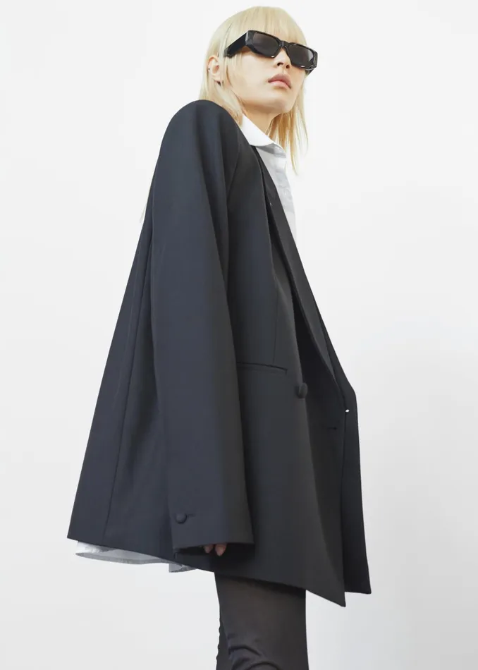 The Frankie Shop Outerwear Cheyenne Padded Blazer 8211 Black 8211 Women