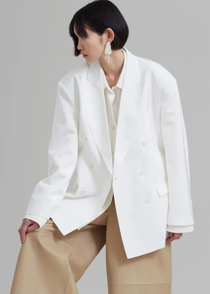 The Frankie Shop Outerwear Demi Blazer 8211 White 8211 Women