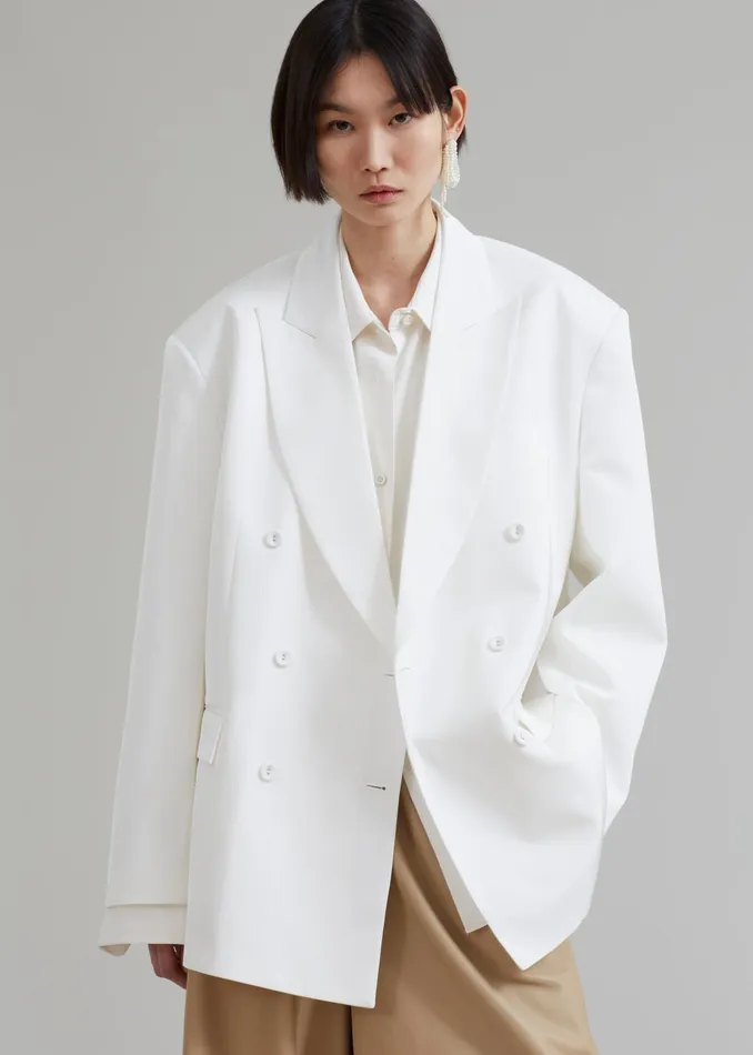 The Frankie Shop Outerwear Demi Blazer 8211 White 8211 Women