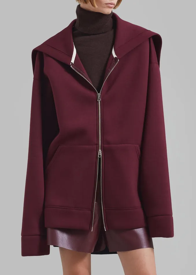 The Frankie Shop Outerwear Denton Oversized Hoodie 8211 Burgundy 8211 Women