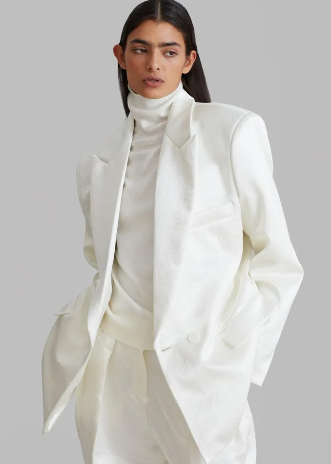 The Frankie Shop Outerwear Elvira Blazer 8211 Ivory 8211 Women