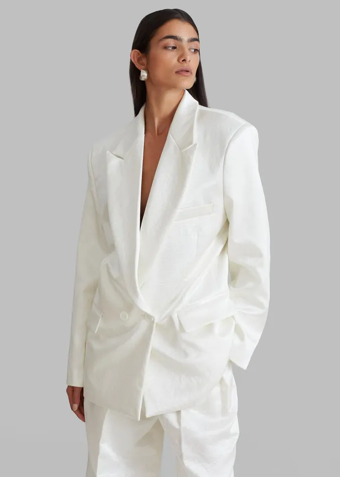 The Frankie Shop Outerwear Elvira Blazer 8211 Ivory 8211 Women