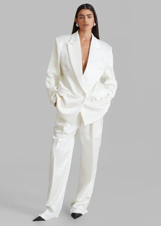 The Frankie Shop Outerwear Elvira Blazer 8211 Ivory 8211 Women