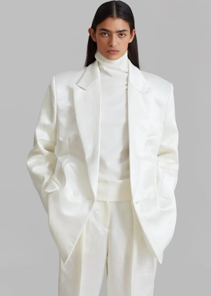 The Frankie Shop Outerwear Elvira Blazer 8211 Ivory 8211 Women