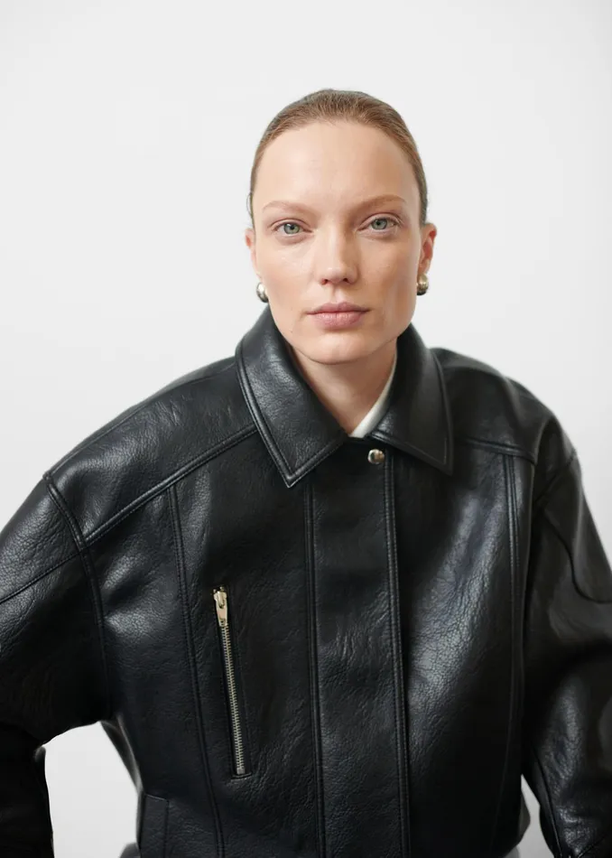The Frankie Shop Outerwear Enora Faux Leather Jacket 8211 Black 8211 Women