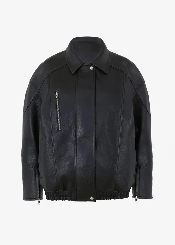 The Frankie Shop Outerwear Enora Faux Leather Jacket 8211 Black 8211 Women