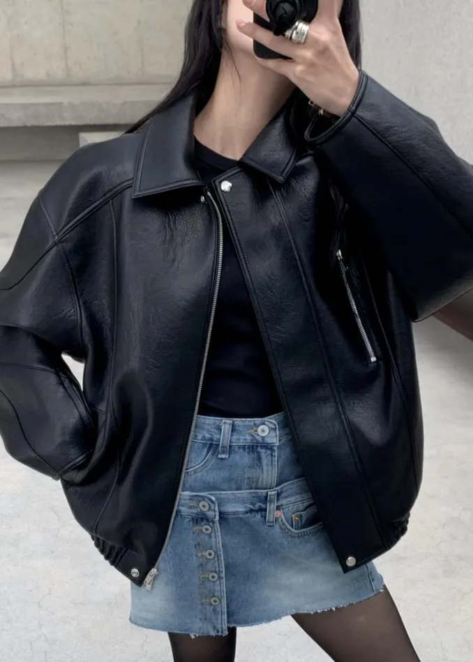 The Frankie Shop Outerwear Enora Faux Leather Jacket 8211 Black 8211 Women