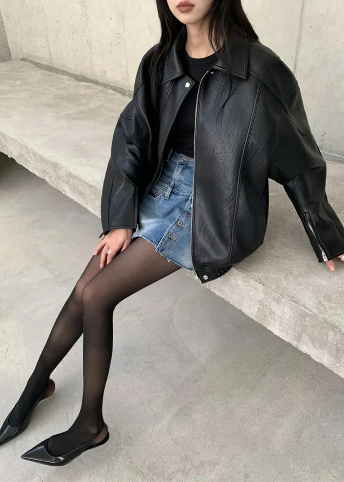 The Frankie Shop Outerwear Enora Faux Leather Jacket 8211 Black 8211 Women