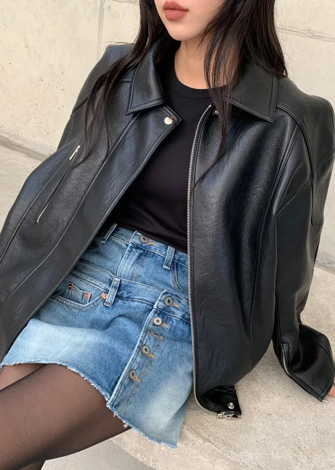 The Frankie Shop Outerwear Enora Faux Leather Jacket 8211 Black 8211 Women