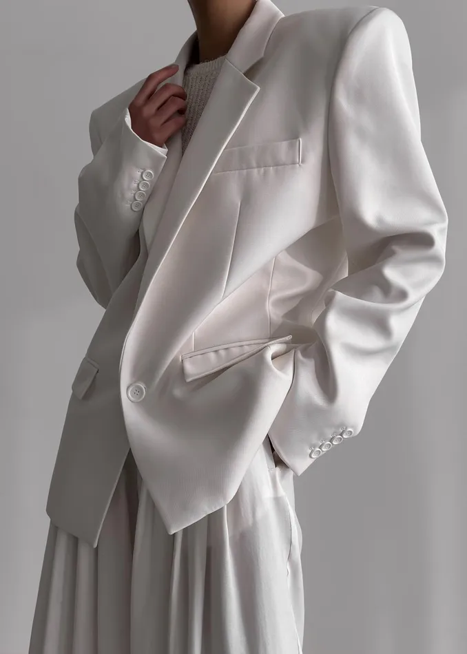 The Frankie Shop Outerwear Jun Blazer 8211 White 8211 Women
