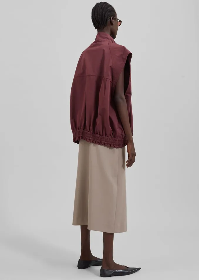 The Frankie Shop Outerwear Lance Sleeveless Bomber Jacket 8211 Burgundy 8211 Women
