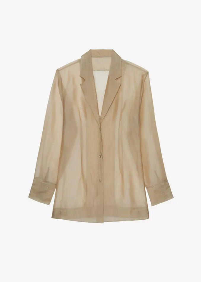 The Frankie Shop Outerwear Lise Sheer Blazer 8211 Desert Sand 8211 Women
