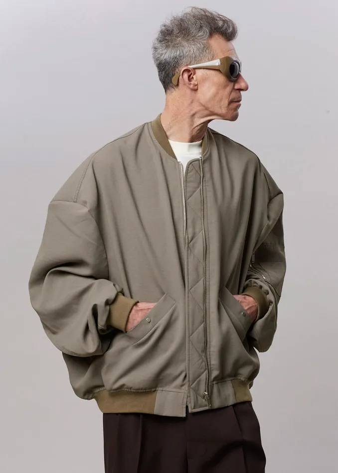 The Frankie Shop Outerwear Lumi Bomber Jacket 8211 Dark Olive 8211 WomenMen