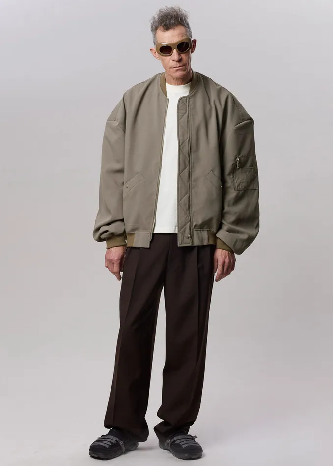 The Frankie Shop Outerwear Lumi Bomber Jacket 8211 Dark Olive 8211 WomenMen