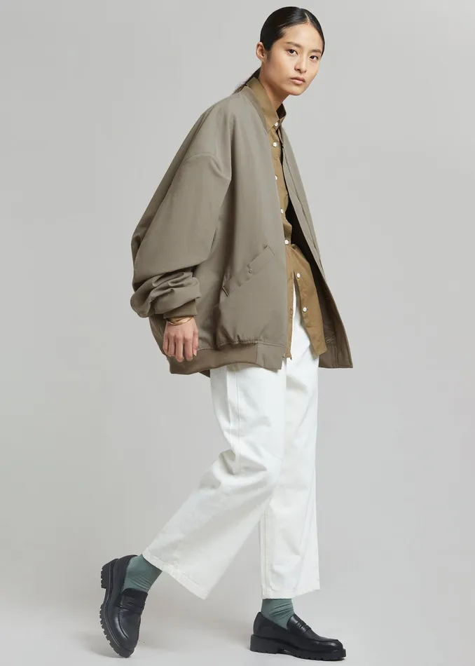 The Frankie Shop Outerwear Lumi Bomber Jacket 8211 Dark Olive 8211 WomenMen