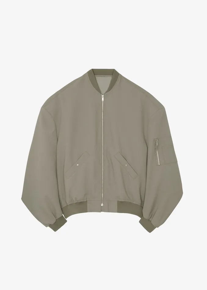 The Frankie Shop Outerwear Lumi Bomber Jacket 8211 Dark Olive 8211 WomenMen